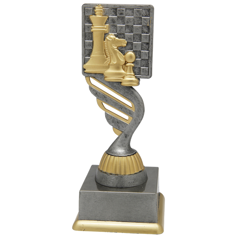 Schaaktrofee - SS1740 - Antiek Zilver / Goud