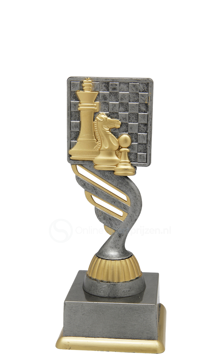 Schaaktrofee - SS1740 - Antiek Zilver / Goud
