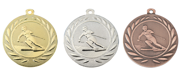 Ski Medaille - 50 mm - DI5000.Q - Goud, Zilver en Brons