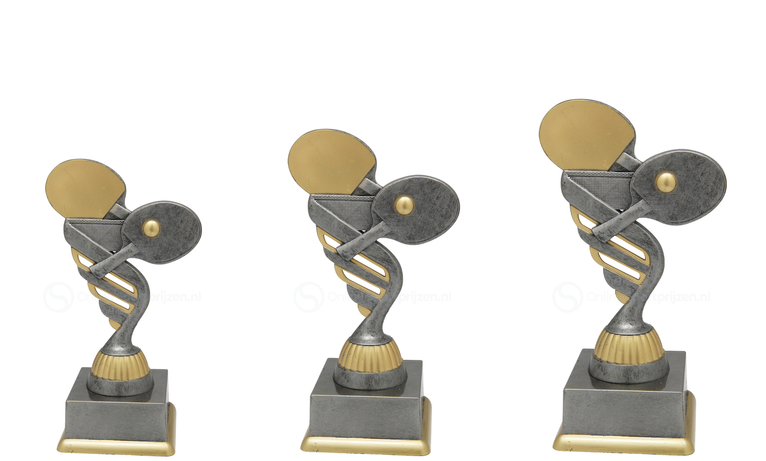 Tafeltennistrofee - SS1737 - Antiek Zilver / Goud