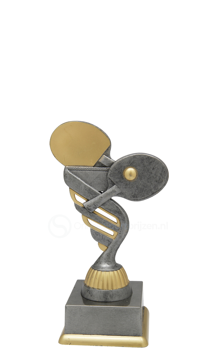 Tafeltennistrofee - SS1737 - Antiek Zilver / Goud