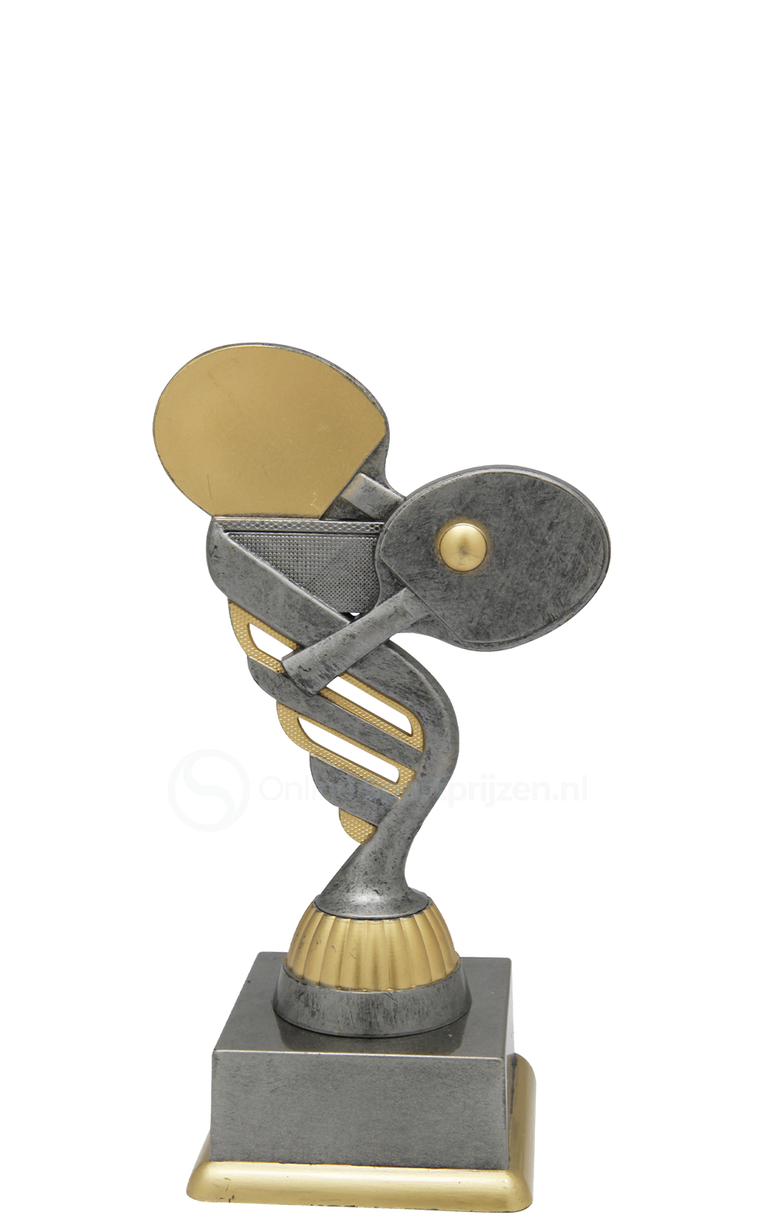 Tafeltennistrofee - SS1737 - Antiek Zilver / Goud