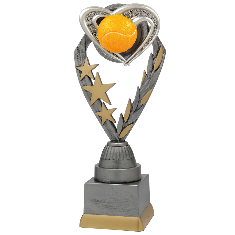 Tennistrofee - PFS.013 - Antiek Zilver met Kleuraccent