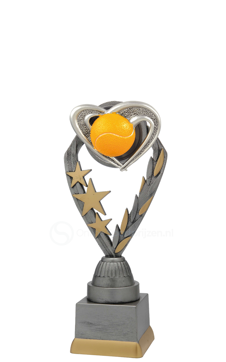 Tennistrofee - PFS.013 - Antiek Zilver met Kleuraccent
