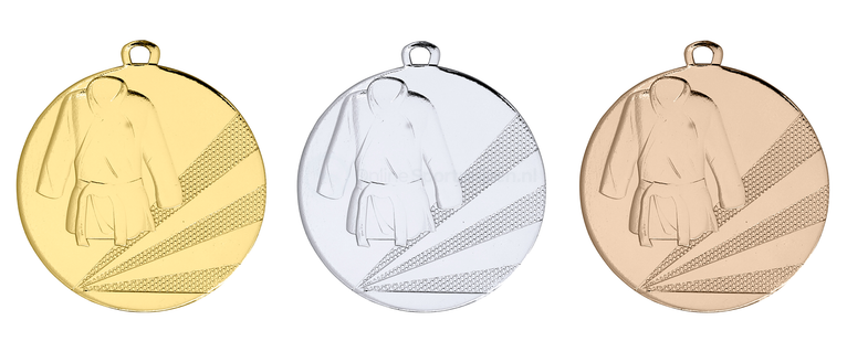 Vechtsport Medaille - 50 mm - D112D - Goud, Zilver en Brons