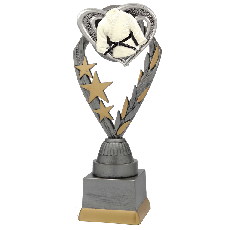 Vechtsporttrofee - PFS.006 - Antiek Zilver met Kleuraccent