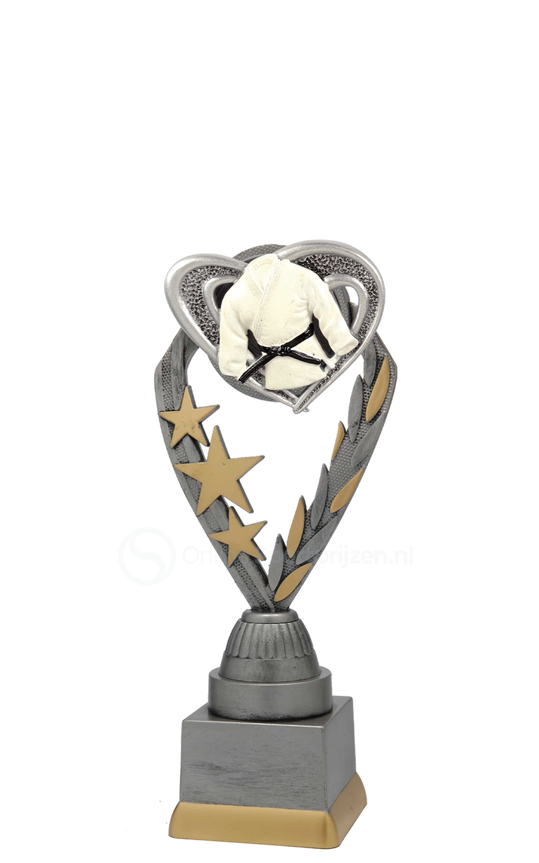 Vechtsporttrofee - PFS.006 - Antiek Zilver met Kleuraccent