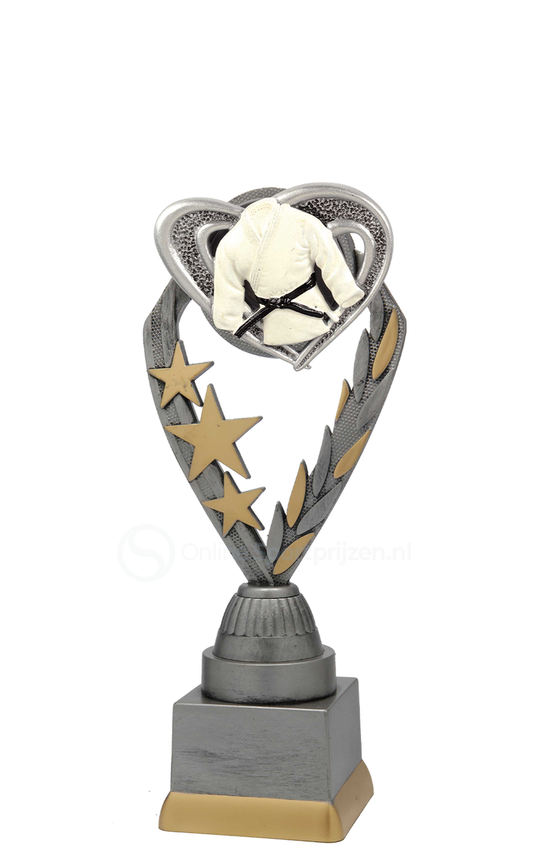 Vechtsporttrofee - PFS.006 - Antiek Zilver met Kleuraccent