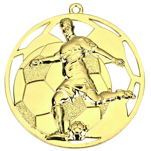 Voetbal Medaille - 50 mm - ME.060 - Goud, Zilver en Brons