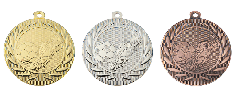 Voetbalmedaille - 50 mm - DI5000.B - Goud, Zilver en Brons