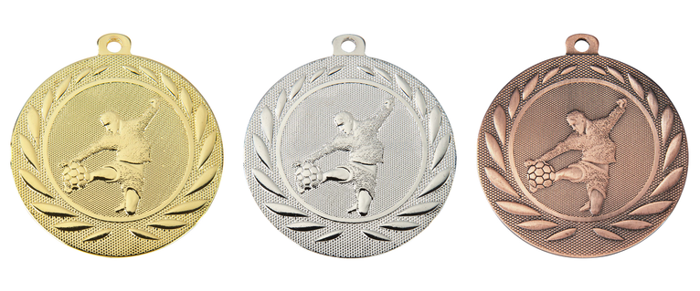 Voetbalmedaille - 50 mm - DI5000.C - Goud, Zilver en Brons