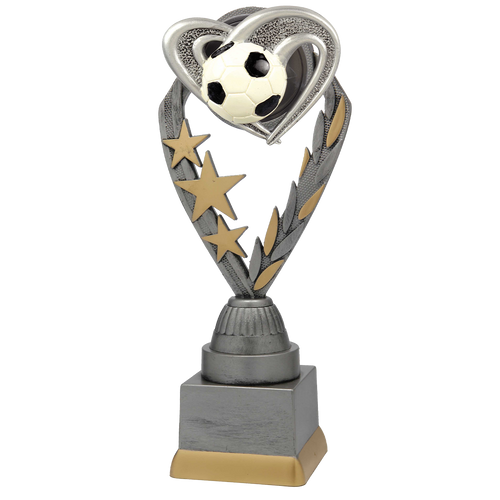 Voetbaltrofee - PFS.003 - Antiek Zilver met Kleuraccent