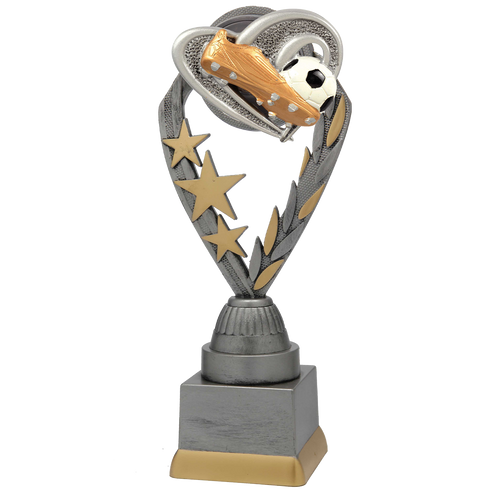 Voetbaltrofee - PFS.004 - Antiek Zilver met Kleuraccent