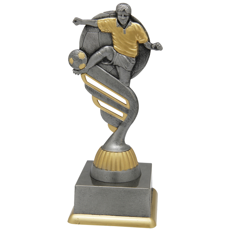 Voetbaltrofee - SS1725 - Antiek Zilver / Goud