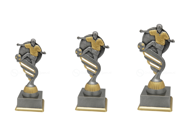 Voetbaltrofee - SS1725 - Antiek Zilver / Goud