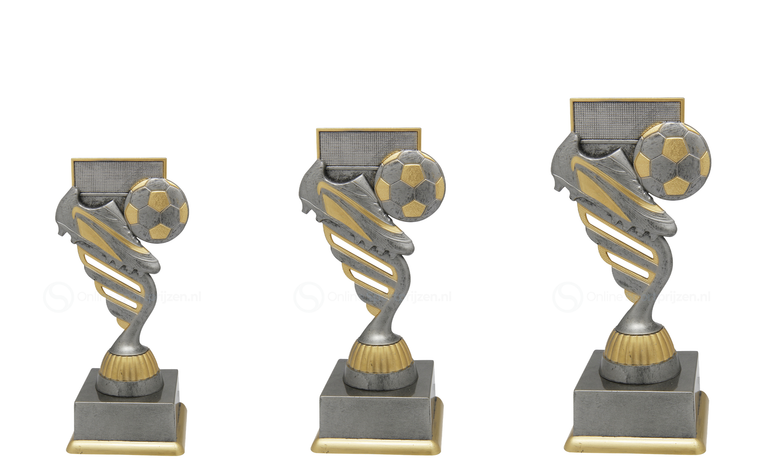 Voetbaltrofee - SS1726 - Antiek Zilver / Goud