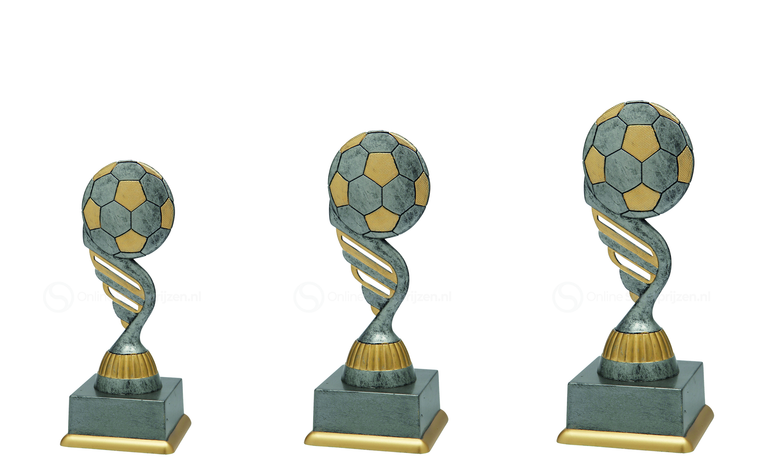 Voetbaltrofee - SS1817 - Antiek Zilver / Goud