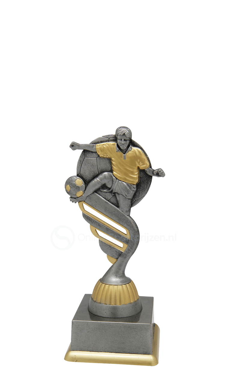 Voetbaltrofee - SS1725 - Antiek Zilver / Goud