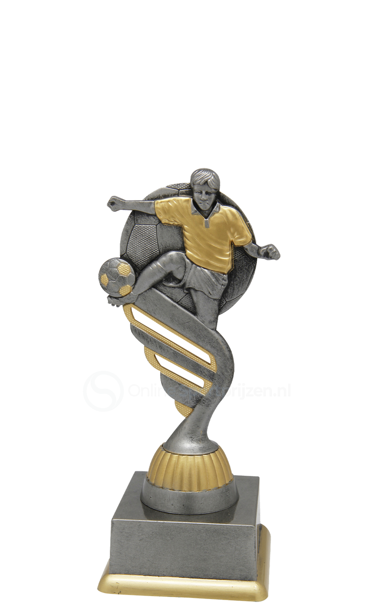 Voetbaltrofee - SS1725 - Antiek Zilver / Goud