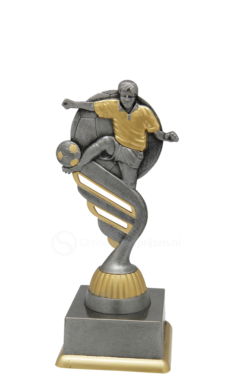 Voetbaltrofee - SS1725 - Antiek Zilver / Goud