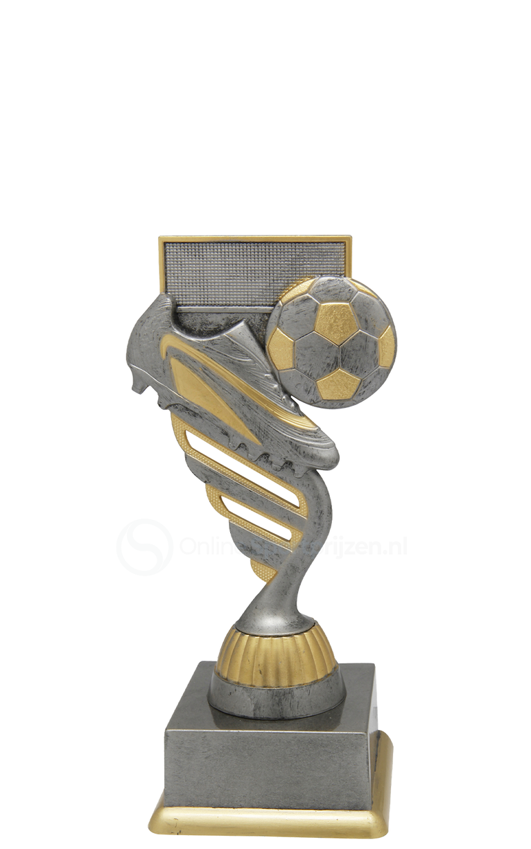 Voetbaltrofee - SS1726 - Antiek Zilver / Goud