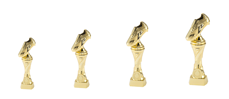 Voetbaltrofee met voetbalschoen - X831-X834 - Goud