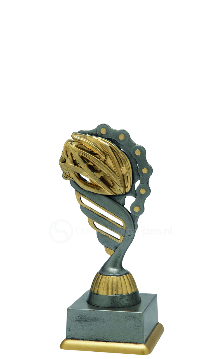 Wielersporttrofee - SS1830 - Antiek Zilver / Goud