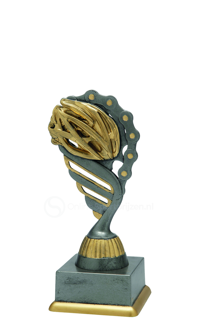 Wielersporttrofee - SS1830 - Antiek Zilver / Goud