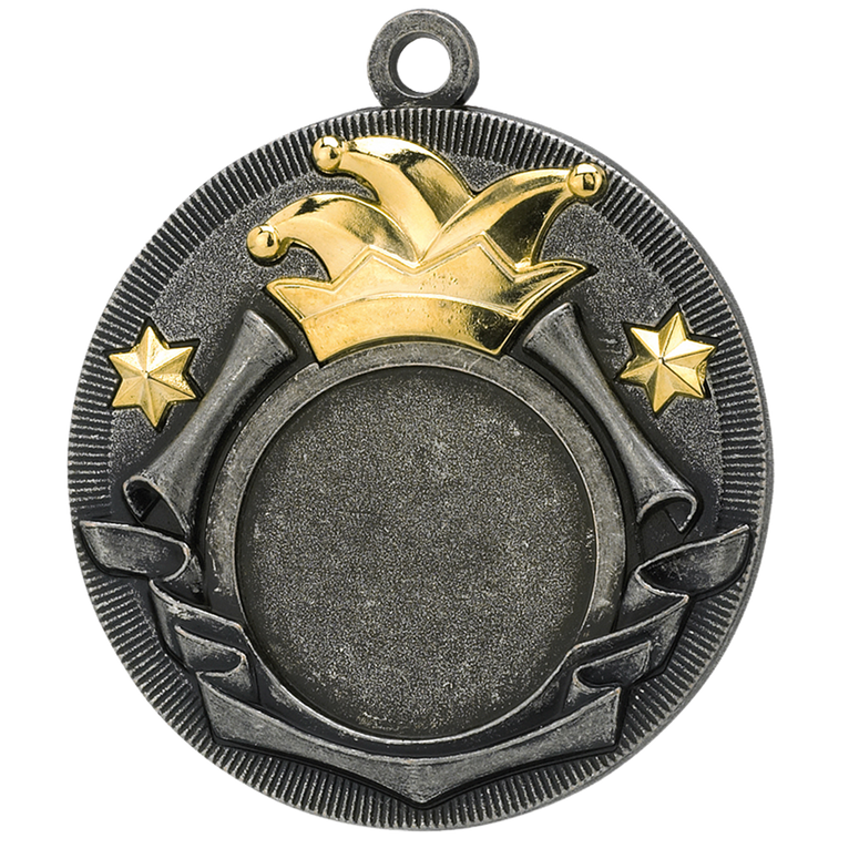 Luxe Carnaval Medaille - 50mm - D52 - Zilver met Gouden Details