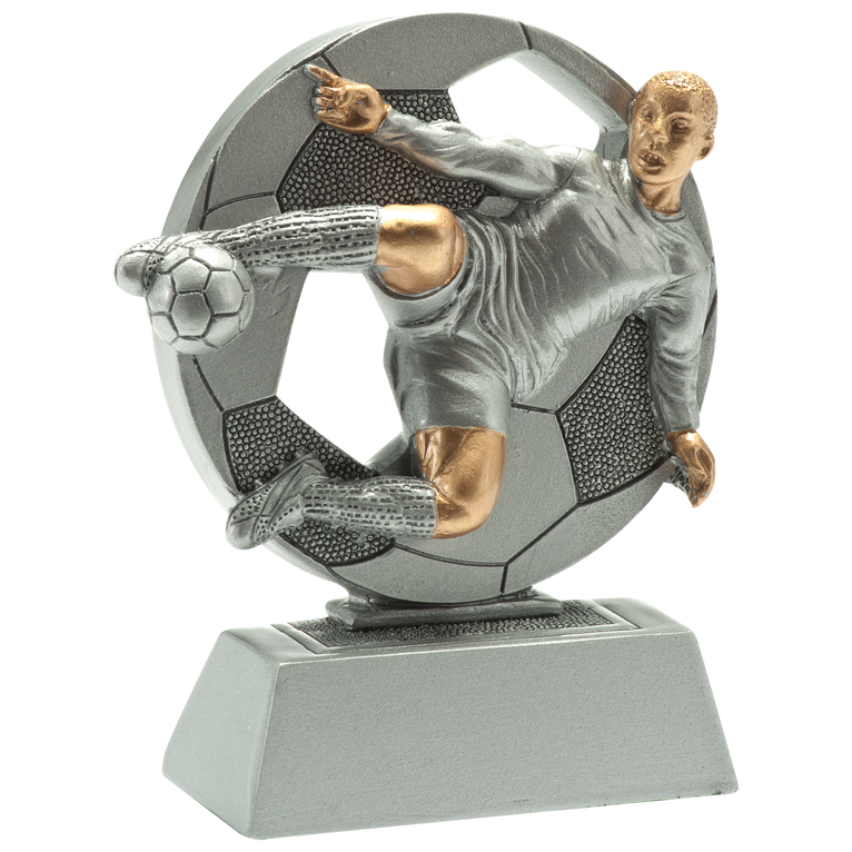 Voetbalprijsje - RE.040 - Antiek Zilver met Kleuraccent