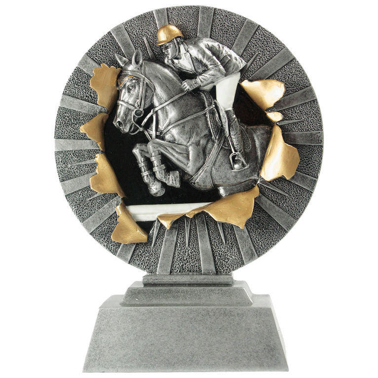 Paardensport Prijs - RE.074 - Antiek Zilver met Kleuraccent